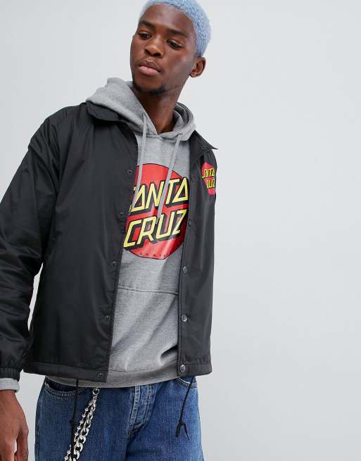 Santa Cruz Classic Dot Coach Jacket In Black