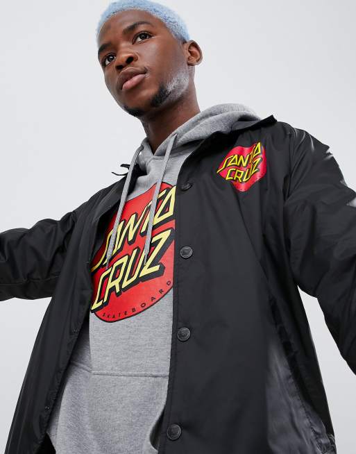 Santa Cruz Classic Dot Coach Jacket In Black ASOS