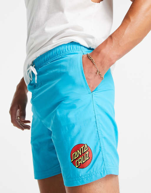 Santa Cruz classic dot swim shorts in blue ASOS