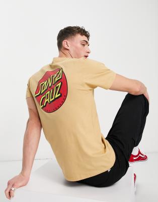 Classic Dot - T-shirt giallo slavato con stampa sul petto e sulla schiena - Santa Cruz T-shirt donna  - immagine2