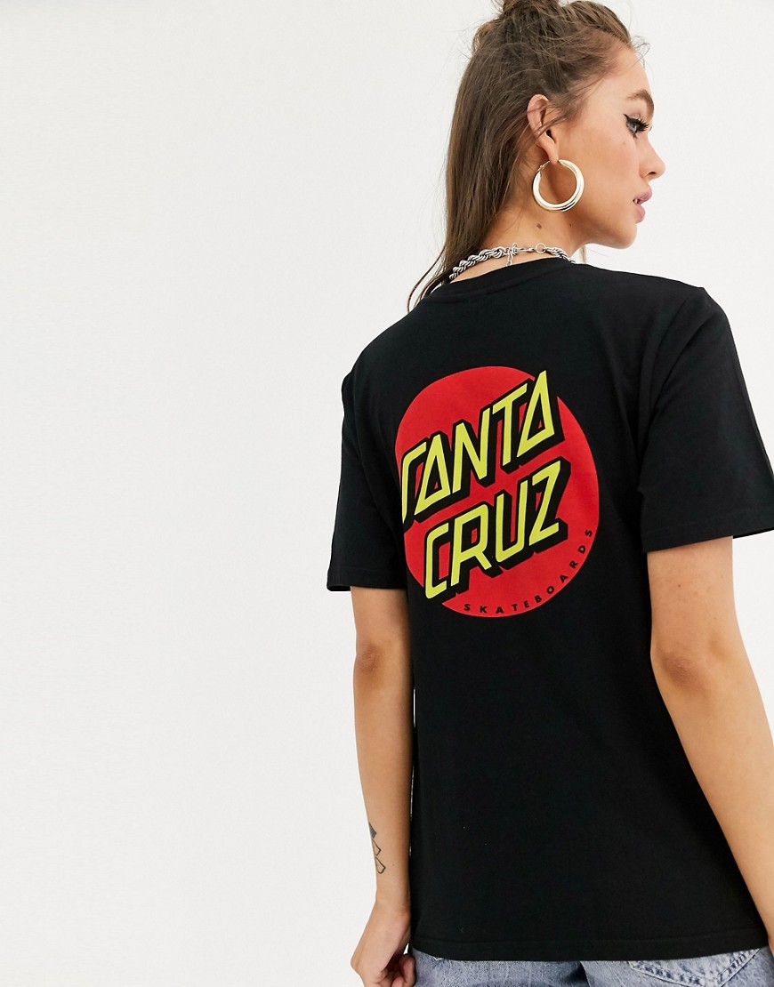 Santa Cruz - Classic Dot t-shirt i sort med rygprint
