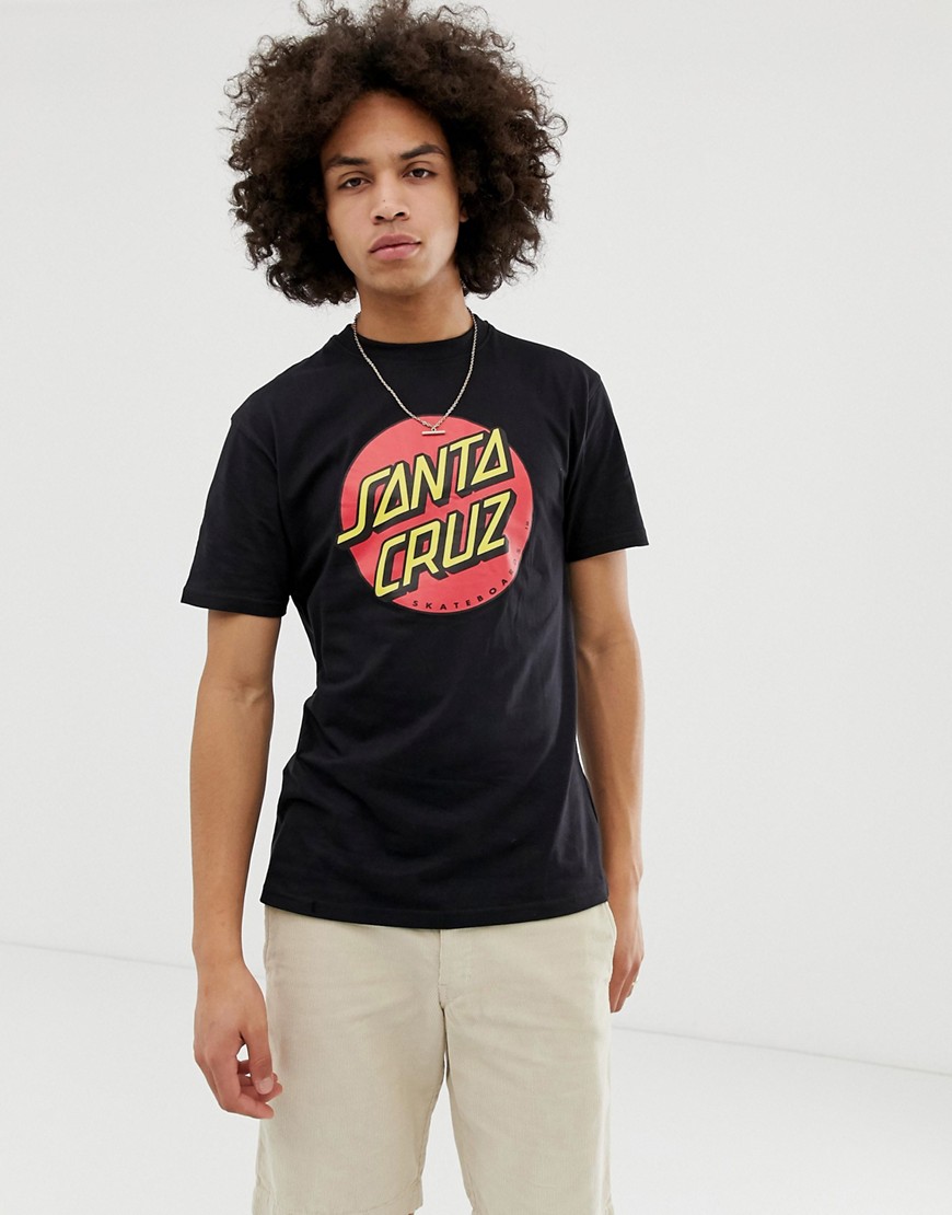 Santa Cruz - Classic Dot - T-shirt nera-Nero