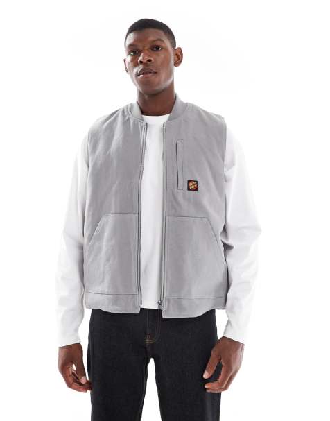 Santa Cruz classic label regular fit gilet in light grey - view 1