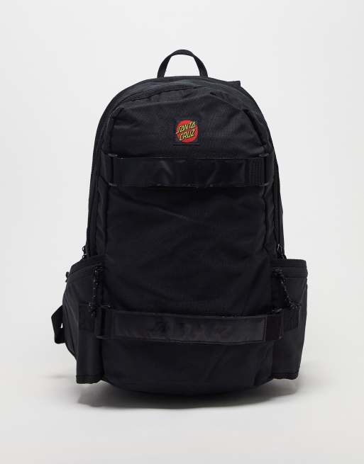 Santa Cruz classic label skate backpack in black