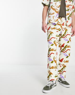 Santa Cruz Santa Cruz classic label unisex co-ord trousers in white with all over logo print