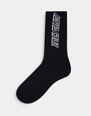 Santa Cruz classic strip logo socks in black