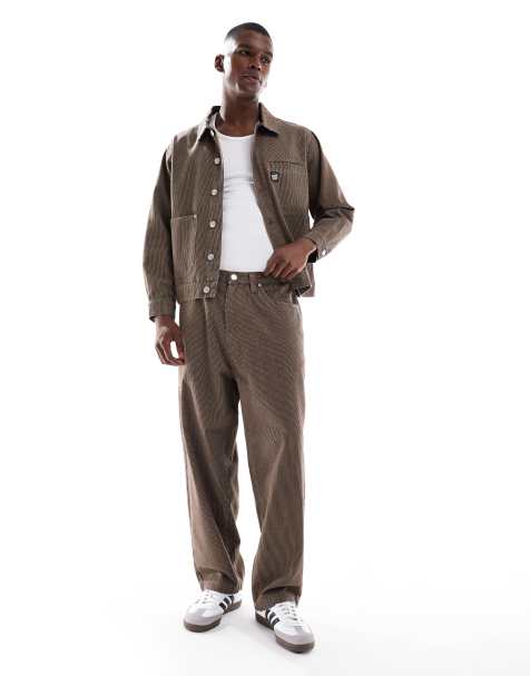 Santa Cruz co-ord baggy fit trousers in brown stripe - view 1