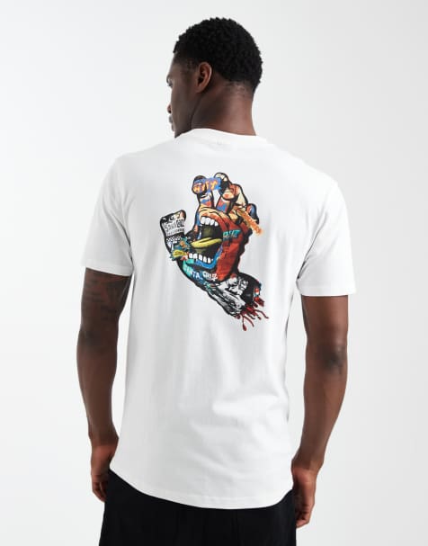 Santa Cruz collage hand back print t-shirt in white