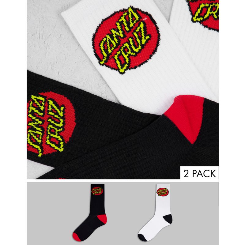 Santa Cruz - Confezione da due paia di calzini classici neri/bianchi