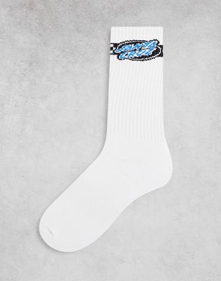 Santa Cruz contest oval socks in white