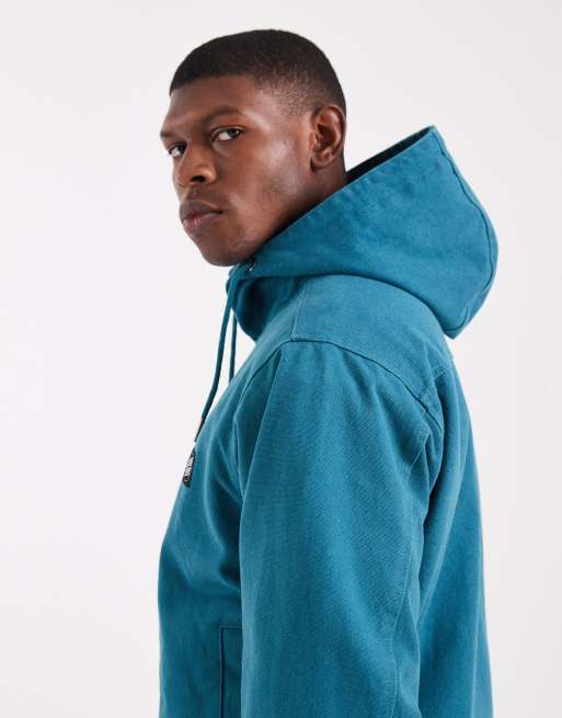 Santa Cruz cotton canvas double zip-through hooded jacket in teal, 5 of 5