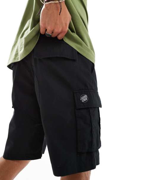 Santa Cruz cotton ripstock cargo short in black - view 1