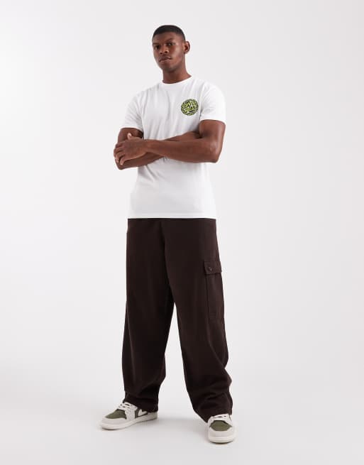 Santa Cruz crash dot logo t-shirt with back print in white, 2 of 5