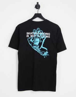 Santa Cruz Skateboarding Is Not A Crime Black T-Shirt