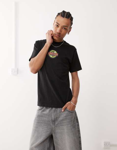 Santa Cruz – Czarny T-shirt z graficznym logo - view 1