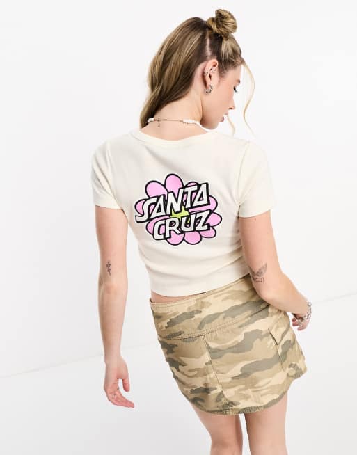 Santa Cruz - Delfino - T-shirt met print op de achterkant in geel