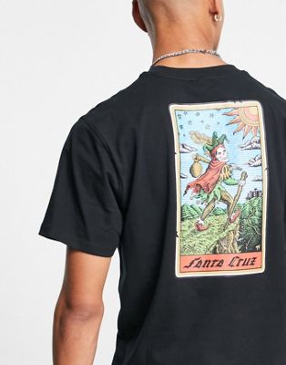 Santa Cruz delfino tarot back print t-shirt in black