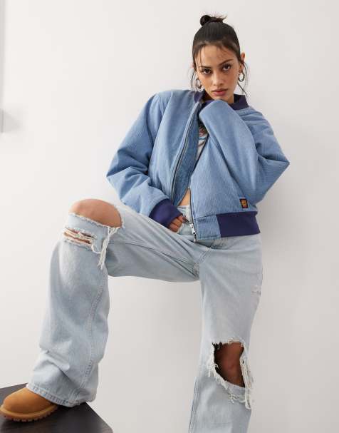 Santa Cruz denim bomber jacket in blue - view 1
