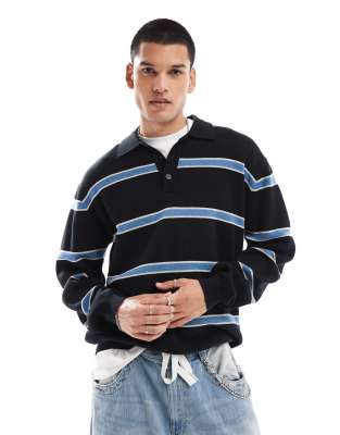 Santa Cruz Santa Cruz donnie polo knitted jumper in black