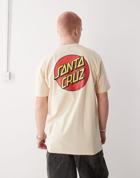 Santa Cruz dot logo back print t-shirt in beige - view 1