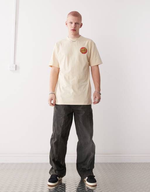 Santa Cruz dot logo back print t-shirt in beige, 2 of 4