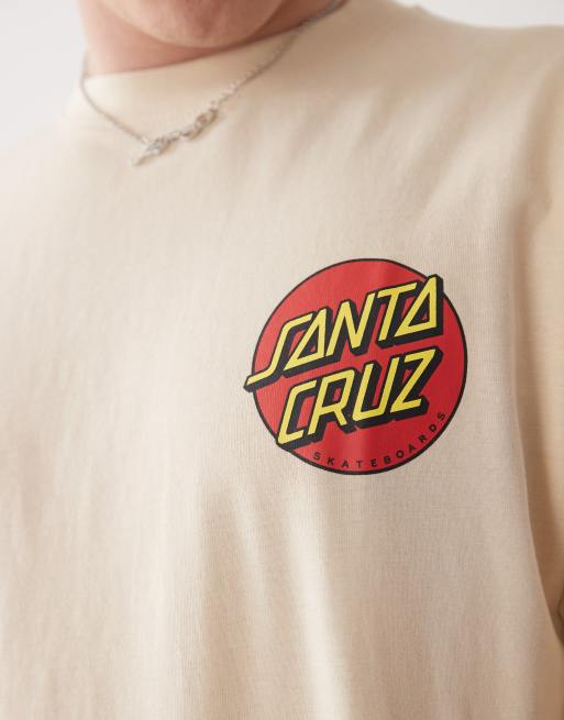 Santa Cruz dot logo back print t-shirt in beige, 3 of 4