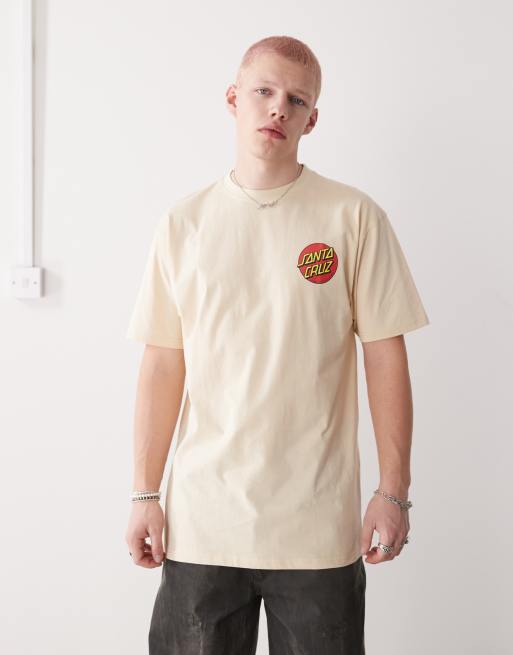 Santa Cruz dot logo back print t-shirt in beige, 4 of 4
