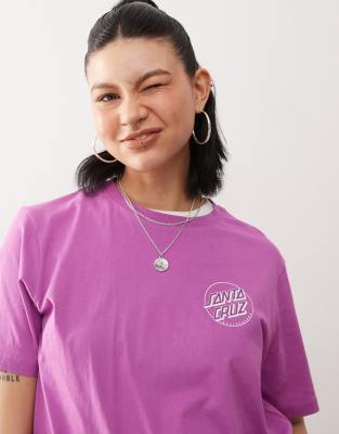 Santa Cruz Santa Cruz dot logo back print t-shirt in pink