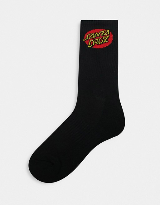 Santa Cruz dot socks in black