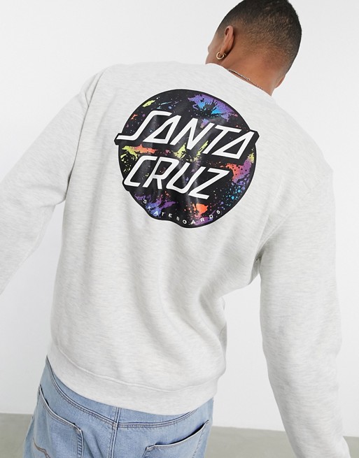 Santa Cruz Dot Splatter crewneck sweatshirt in grey
