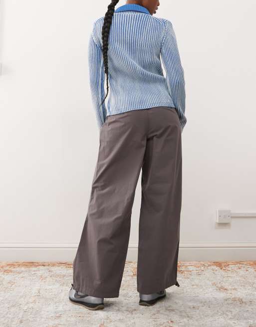 Santa Cruz drawstring parachute pants in brown, 2 of 5