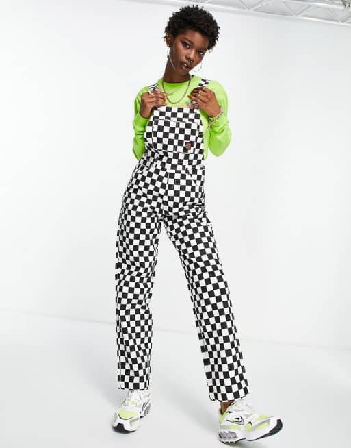 Santa Cruz dungarees in monochrome checkerboard | ASOS