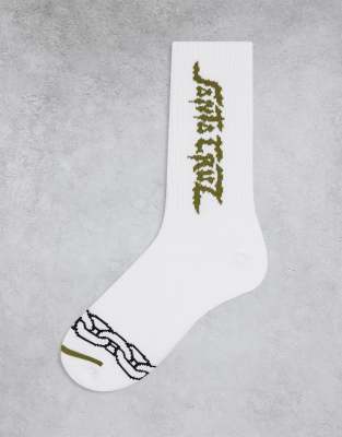 Santa Cruz Santa Cruz dungeon strip sock in white