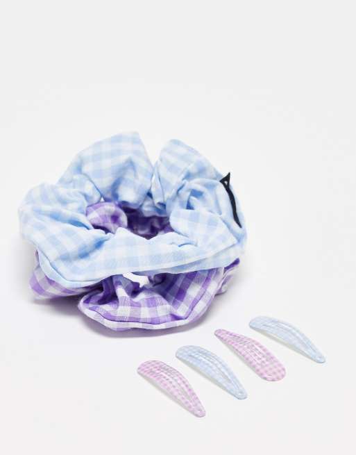 Santa Cruz - Ensemble pour cheveux à carreaux vichy, 3 de 4