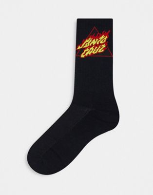 Santa Cruz flamed socks in black