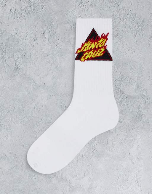 Santa Cruz flamed socks in white