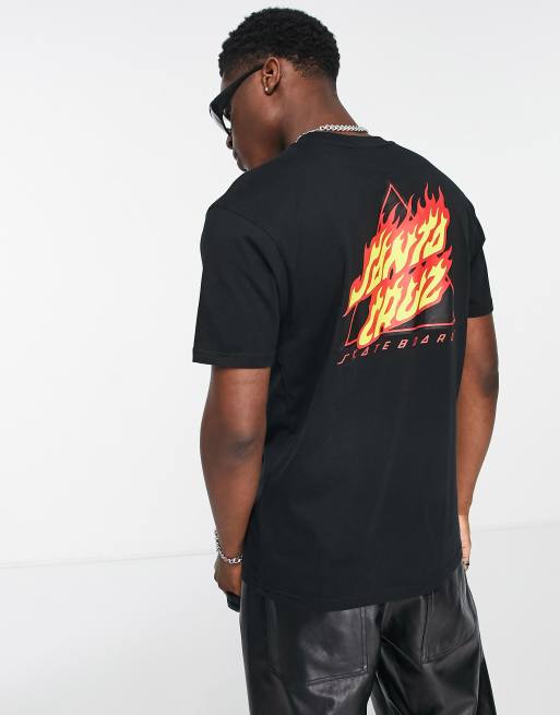 Santa Cruz flamed t shirt in black ASOS