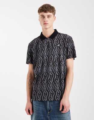 Santa Cruz Santa Cruz fleck graphic polo shirt in black