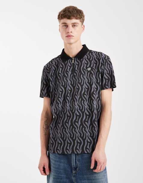 Santa Cruz fleck graphic polo shirt in black - view 1