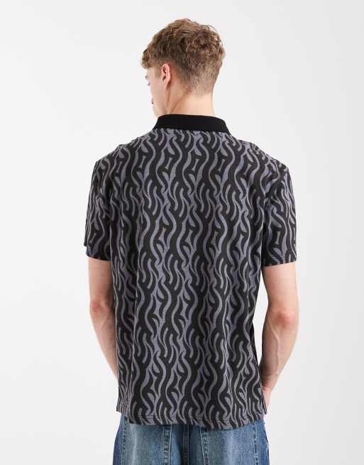 Santa Cruz fleck graphic polo shirt in black, 3 of 5