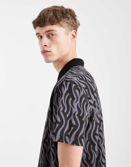 Santa Cruz fleck graphic polo shirt in black, 4 of 5