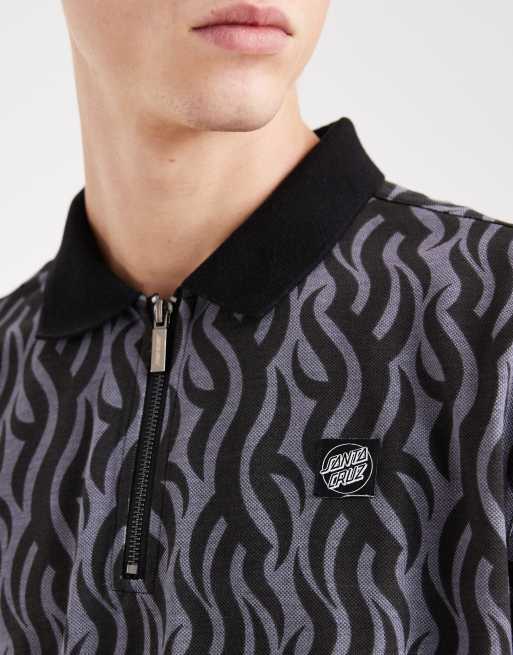 Santa Cruz fleck graphic polo shirt in black, 5 of 5