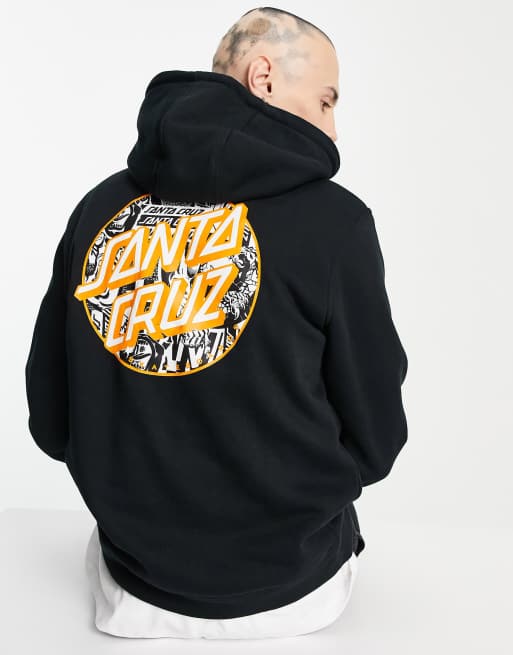 Santa Cruz flier dot backprint hoodie in black