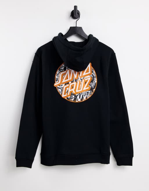 Santa Cruz flier dot backprint hoodie in black