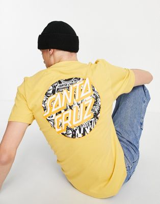Santa Cruz flier dot backprint t-shirt in yellow