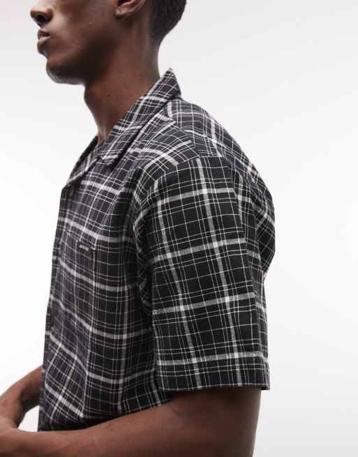 Santa Cruz Flint short sleeve check shirt in black, 4 of 5