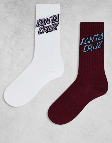 Santa Cruz - Flutter Flash - Lot de 2 paires de chaussettes - Blanc et bordeaux - view 1