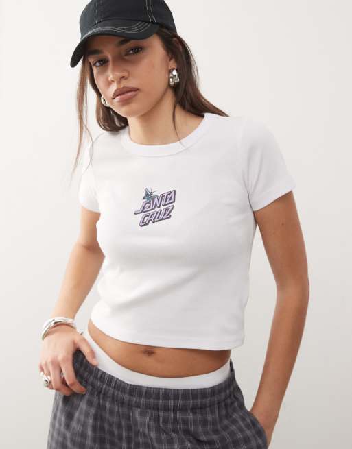 Santa Cruz - Flutter Flash - T-shirt taglio corto e stretto bianca