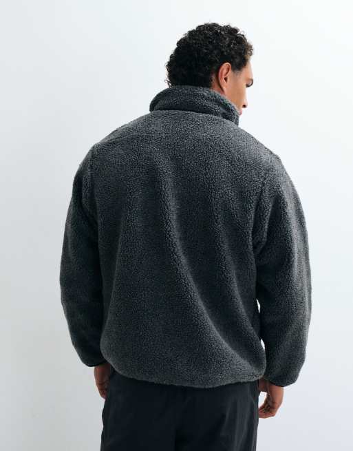 Santa Cruz Freestyle zip up fleece jacket in charcoal , 4 of 5