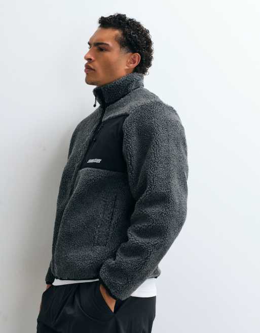 Santa Cruz Freestyle zip up fleece jacket in charcoal , 5 of 5
